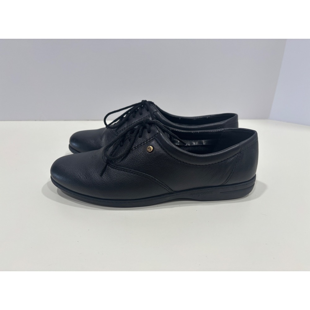 Easy Spirit Esmotion Black Leather Lace Up Walking Shoes Womens Size 8.5 M
